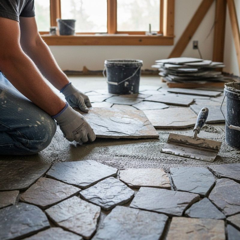 Slate Floor Installation